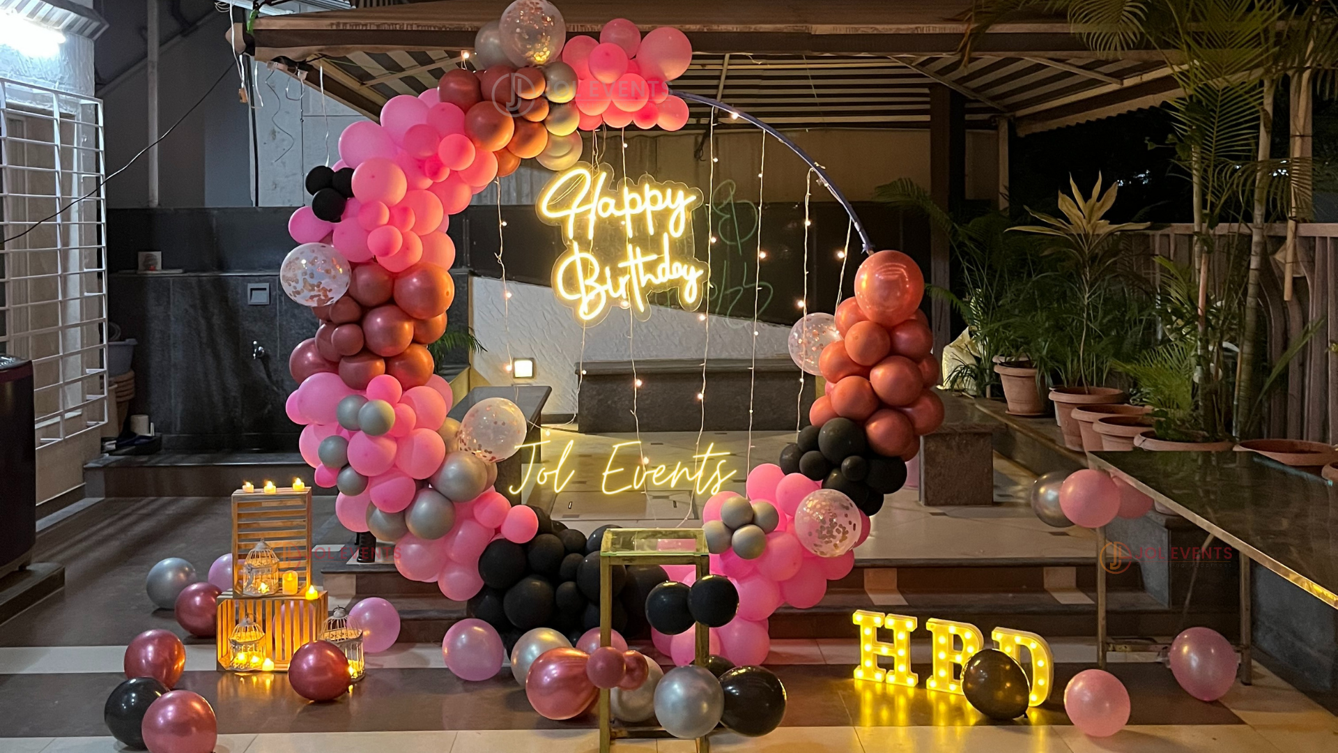 Simple Birthday balloon decoration at home & party in India