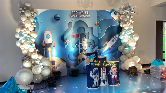 space themed birthday party decoration