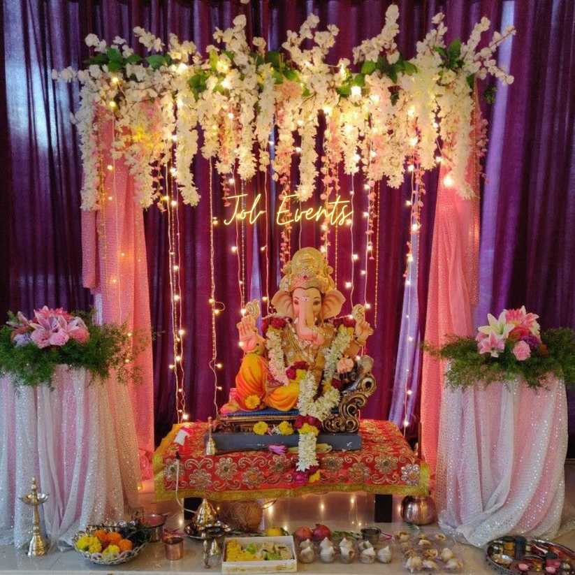 Ganpati Pooja Decoration | Ganesh Chaturthi Makhar Decoration Pune ...