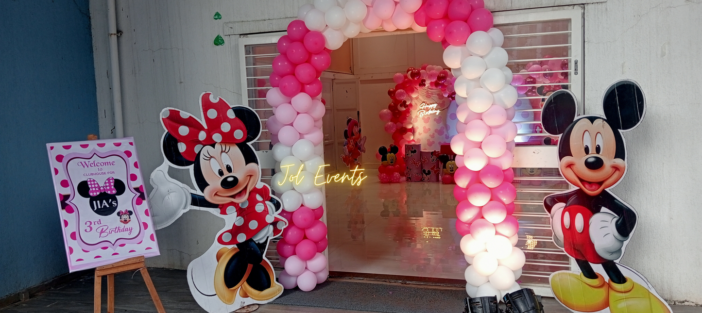 Minnie Mouse Balloon Arch  Minnie mouse balloons, Minnie mouse birthday  party decorations, Minnie mouse birthday party