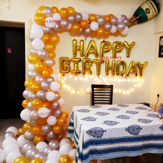Champagne Balloon Garland For Birthday