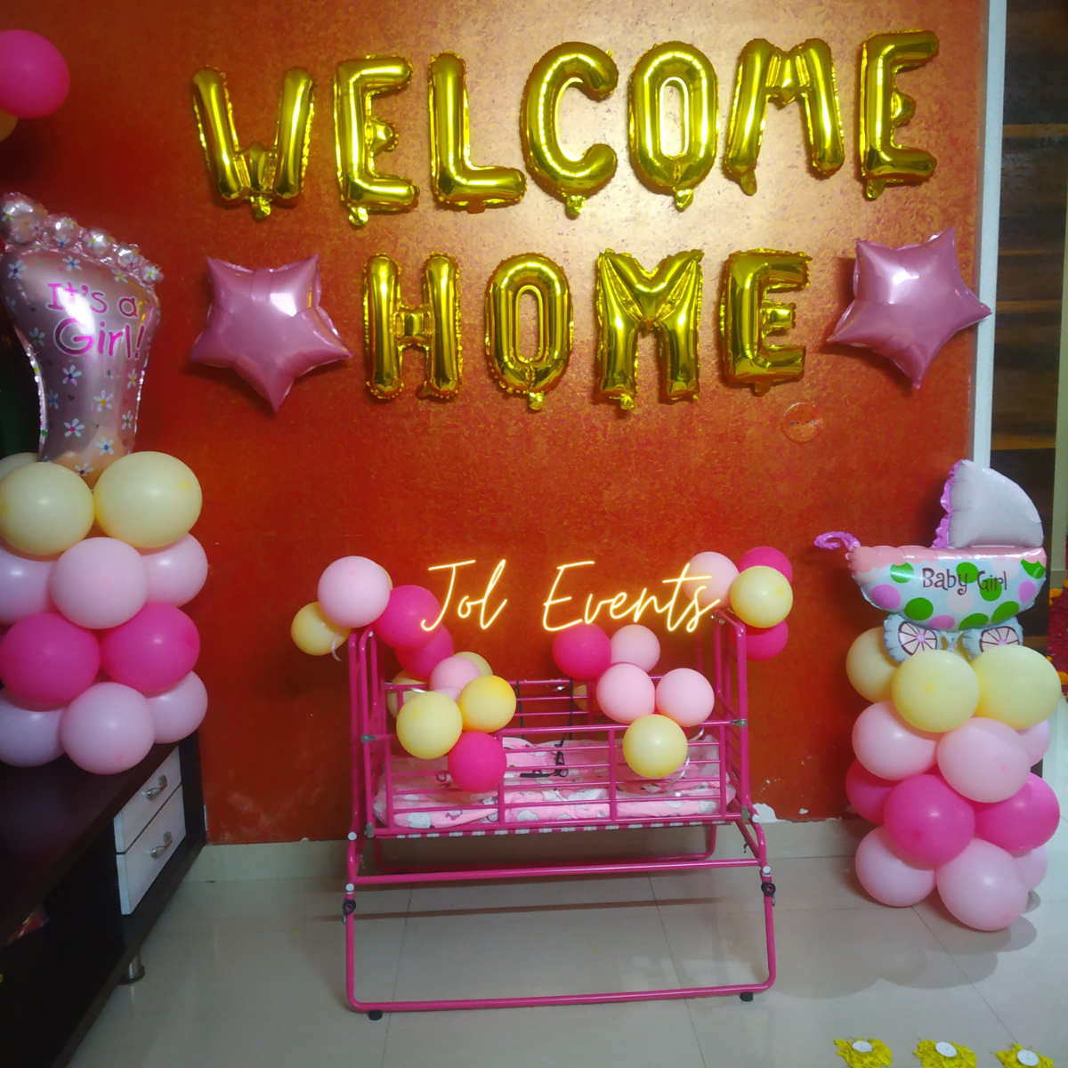 Baby Welcome Blue balloon theme decoration at home-Aniballoons