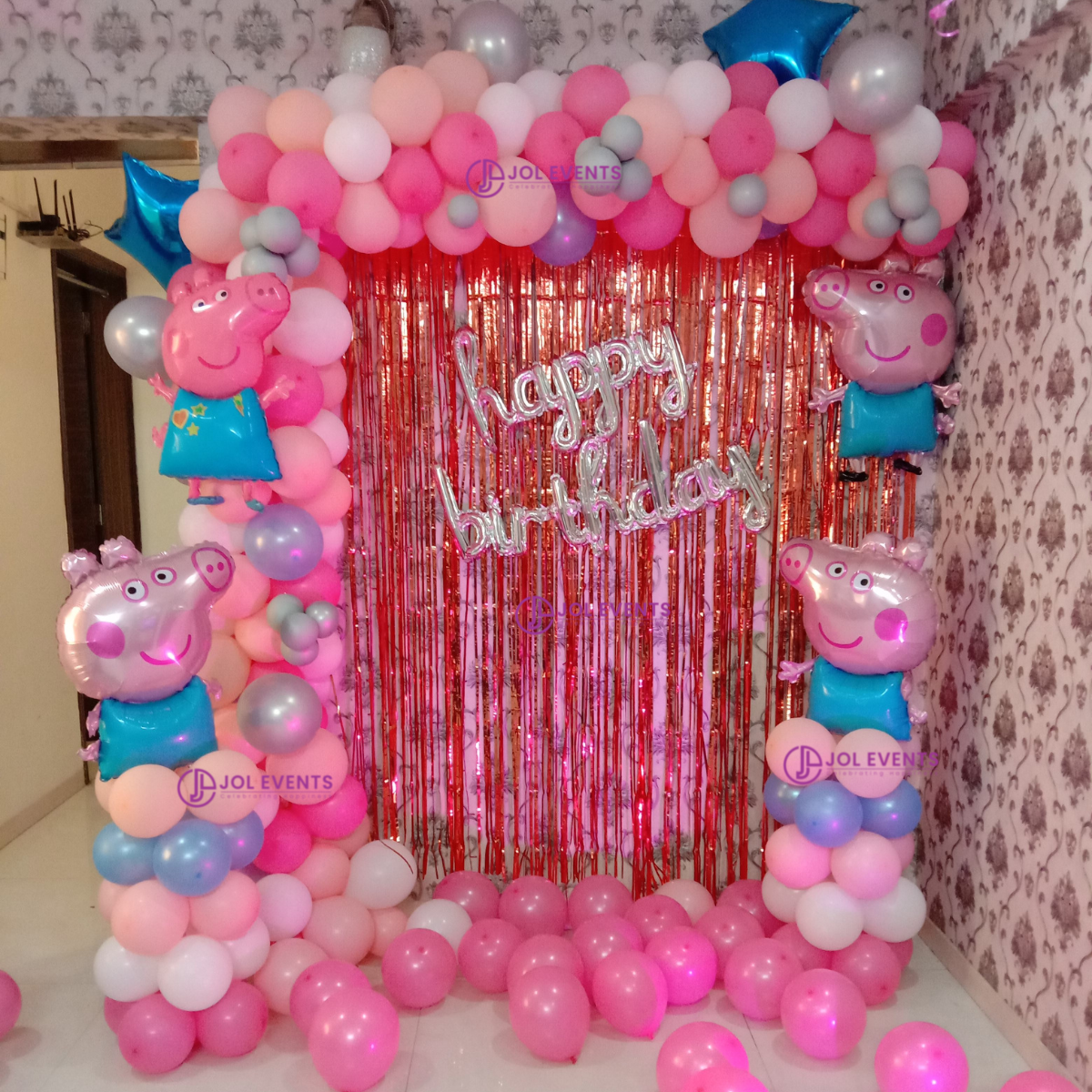 Peppa Pig Theme Balloon Decoration