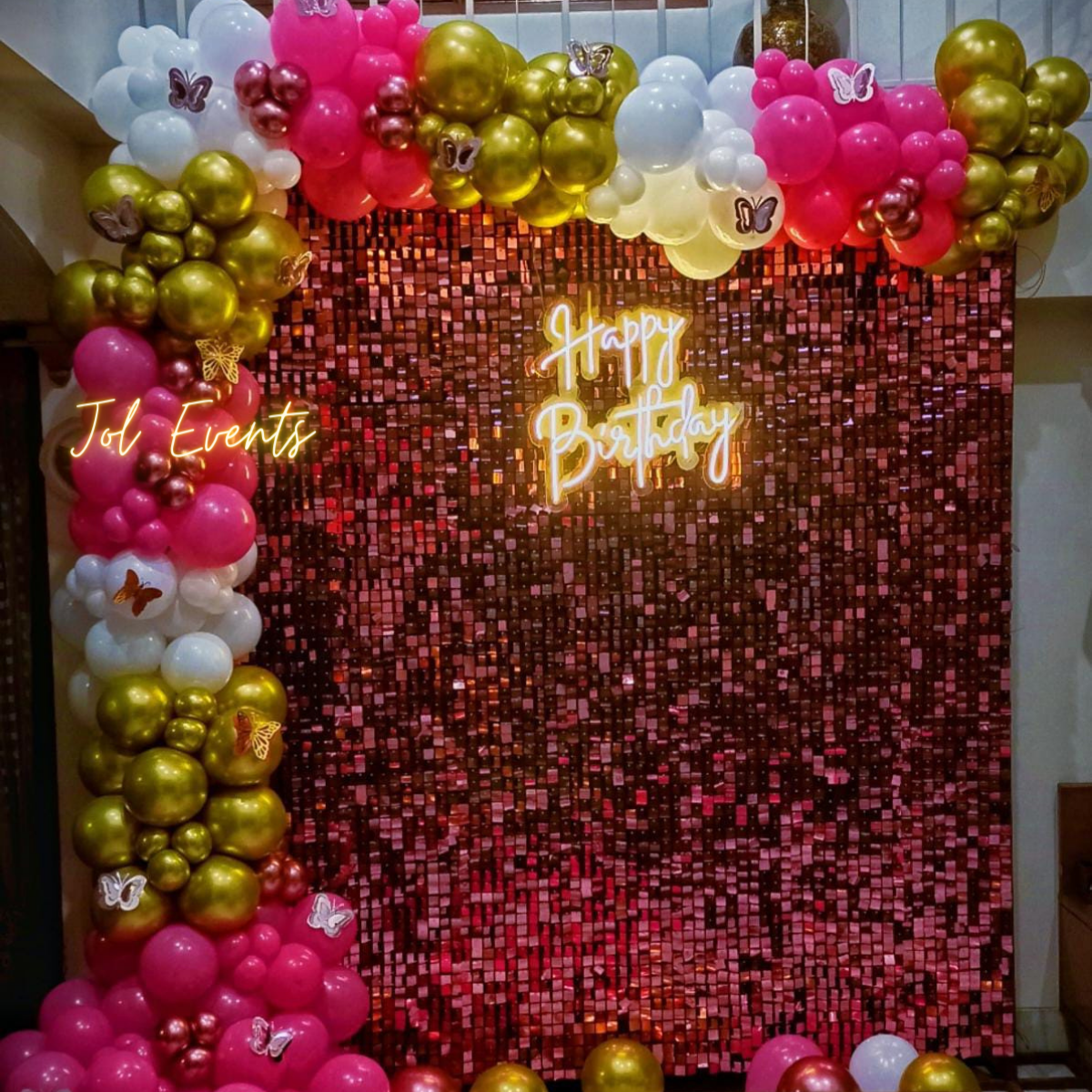 Rose Gold Shimmer Wall Backdrop