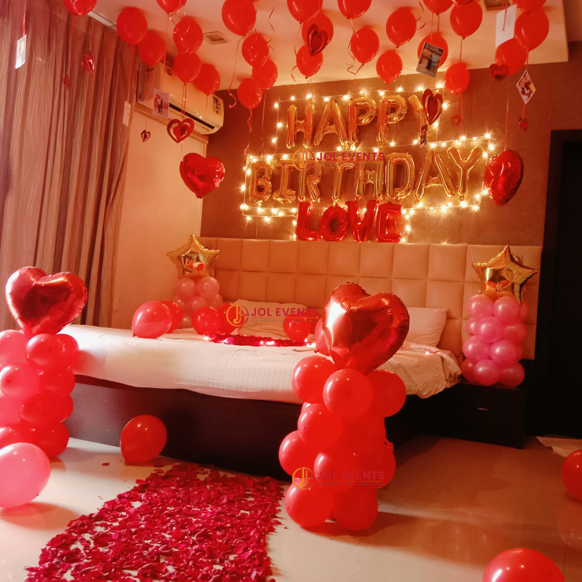 Romantic Birthday Surprise Room Decoration