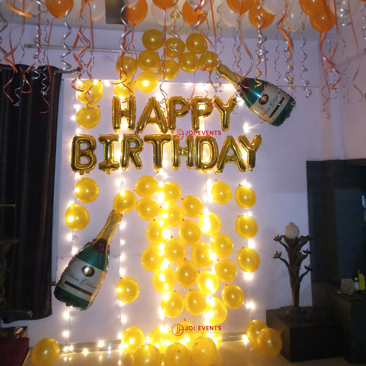 Birthday surprise room decoration